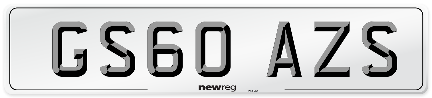 GS60 AZS Number Plate from New Reg
